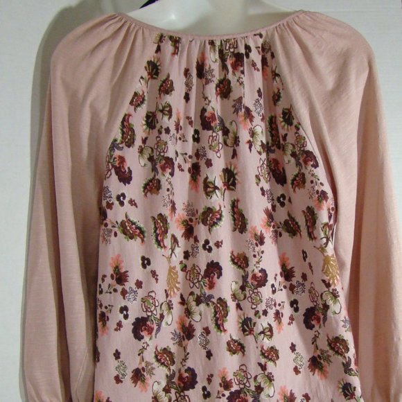 VINTAGE AMERICA Embroidered Pink & Plum Floral Peasant Top Women's Medium - Picture 8 of 14